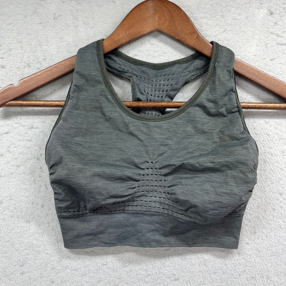 Sweaty Betty Sports Bra Womens S Gray Stamina Racerback Seamless Gym Activewear